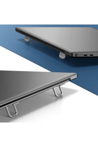 Baseus Katlanabilir Portatif Macbook Dizüstü Bilgisayar Laptop Stand Ayağı Gümüş - 5