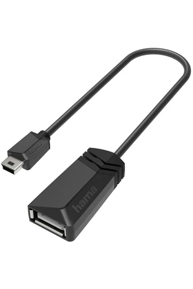 Hama USB 2.0 Mini B Fiş - A Soket USB Kablo Siyah - 1