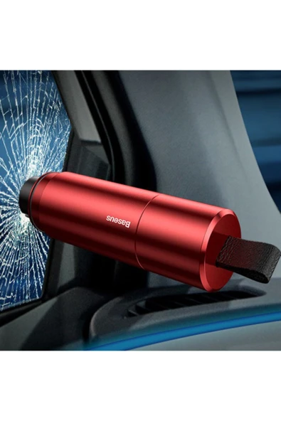 Baseus Araç Pencere Camı Ve Emniyet Kemeri Kesici Sharp Tool Safety Hammer - 4