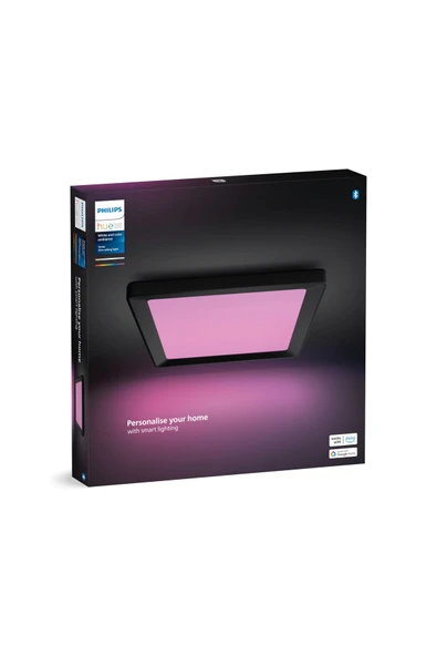 Philips Hue Tento Siyah Sıva Üstü RGB Akıllı LED Panel Tavan Armatürü 30x30cm 1340 Lumen - 5