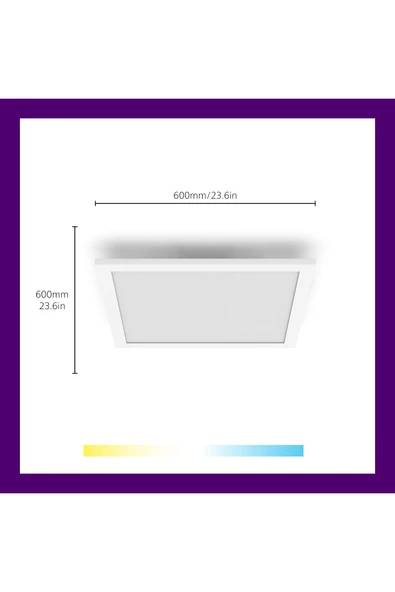 Wiz Beyaz Akıllı Sıva Üstü Sarı-beyaz Gün Işığı Kare Panel Tavan Armatürü 36w - 3