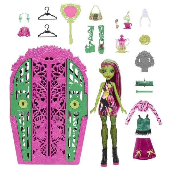 Orjinal Monster High Bebekleri Monster Garden Mysteries Gizemli Arkadaşlar Monster High Seri 4 Bebekleri Venüs Mcflytrap - Resim 3