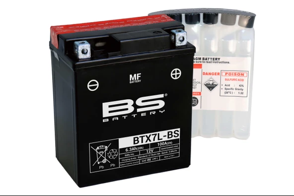 BS BATTERY BTX7L-BS Motosiklet Aküsü ürün görseli