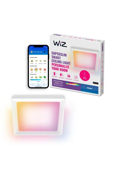 Wiz Beyaz Akıllı Sıva Üstü RGB Kare Panel Tavan Armatürü 12W - 1