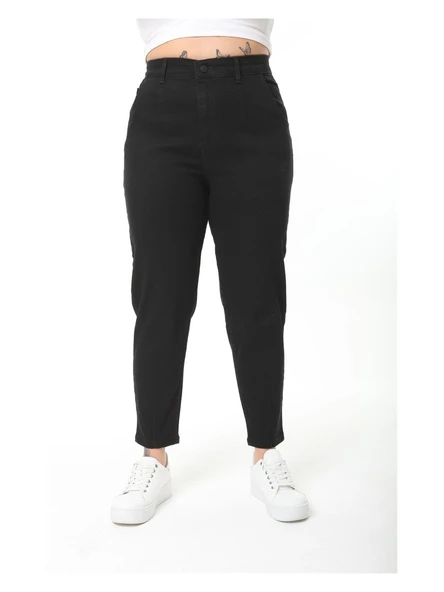 Kadın Büyük Beden Pileli Mom Jean Pantolon C600 - 3