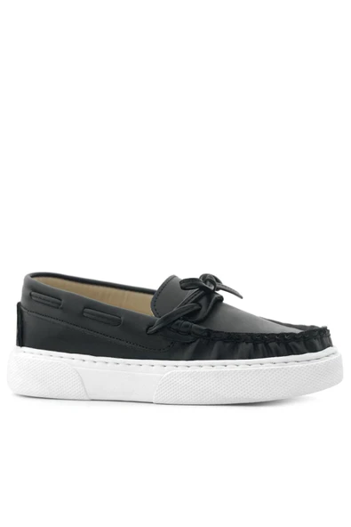 Rakerplus Siyah Cilt Ekstra Hafif Çocuk Makosen Ayakkabı - Resim 2