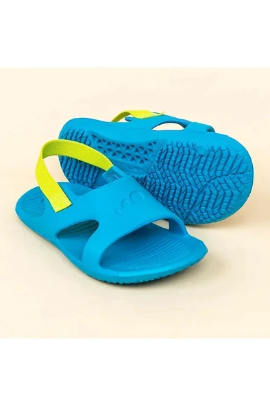 Decathlon Nabaiji Çocuk Havuz Sandaleti - Mavi / Yeşil - Slap 100 - 1