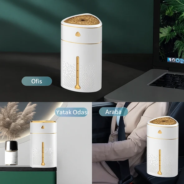 1000 ML Ultrasonik Hava Nemlendirici Işıklı Buhar Makinesi Ve Renkli Gece Lambası - 4