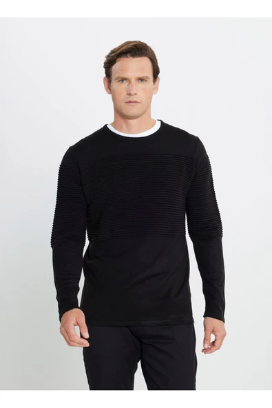 Altınyıldız Classics Bisiklet Yaka Standart Siyah Erkek Kazak 4A4921100065_SYH ürün görseli