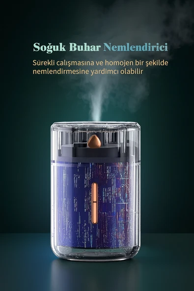 1000 ML Ultrasonik Hava Nemlendirici Işıklı Buhar Makinesi Ve Renkli Gece Lambası - 8