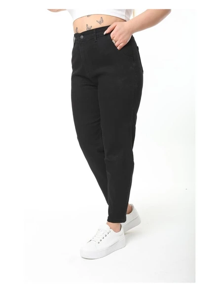 Kadın Büyük Beden Pileli Mom Jean Pantolon C600 - 4