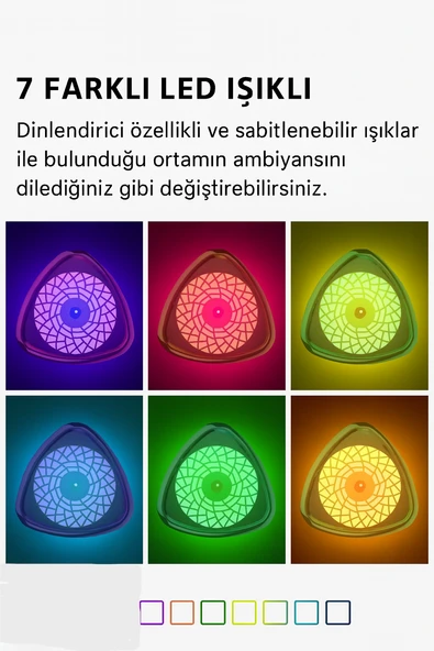 1000 ML Ultrasonik Hava Nemlendirici Işıklı Buhar Makinesi Ve Renkli Gece Lambası - 6