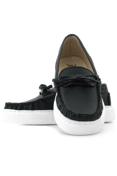 Rakerplus Siyah Cilt Ekstra Hafif Çocuk Makosen Ayakkabı - Resim 9