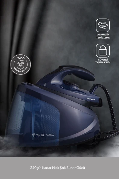 Homend Steamwork 1168H Lacivert 2400 W Buhar Kazanlı Ütü ürün görseli