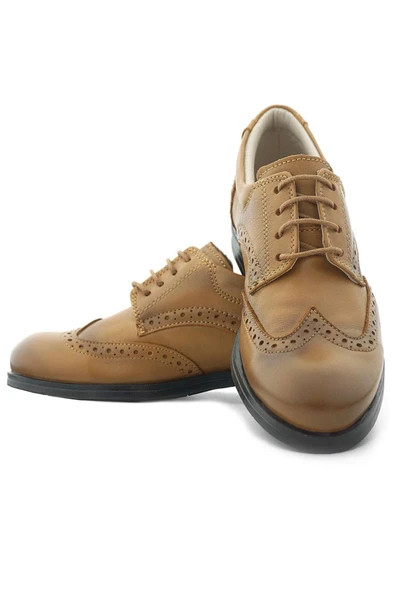 Rakerplus Titan Hakiki Deri Açık Taba Klasik Erkek Çocuk Ayakkabısı - Resim 9