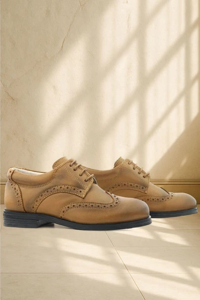 Rakerplus Titan Hakiki Deri Açık Taba Klasik Erkek Çocuk Ayakkabısı ürün görseli