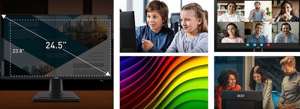 MSI 25" PRO MP251 1920x1080 (FHD) FLAT IPS 100HZ 1MS ANTI-GLARE  MONITOR - Resim 3