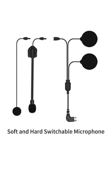 Mikrofonlu Motosiklet Kaskı Kulaklığı Tam/Yarım Yüz Kaskları için 2'si 1 Arada Type-c İntercom Kulaklık Seti - 1