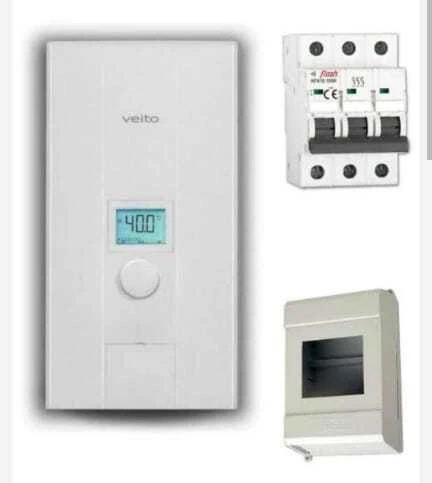 Veito Blue S 380V Elektrikli Şofben Merkezi Sistem 24 kW dijital Sıgorta Ve Kutusu Dahil Paket - 1