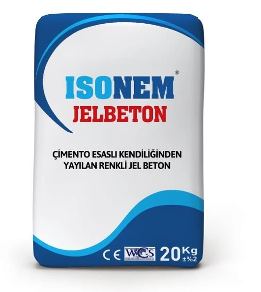İsonem Çimento Esaslı Kendiliğinden Yayılan Renkli JeLBeton 20 Kg Gri - 1