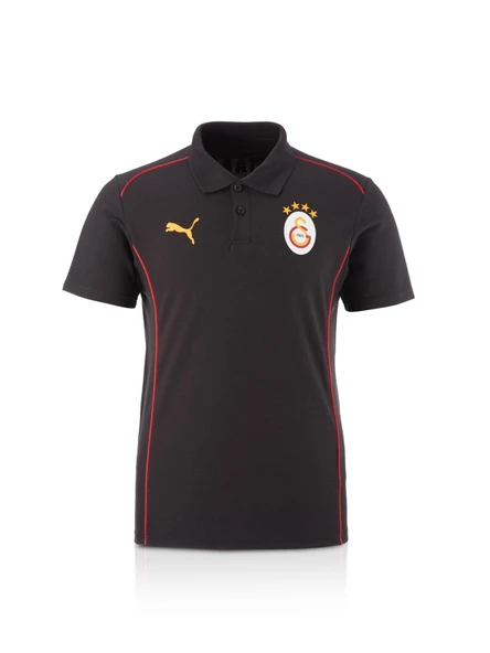 Galatasaray Orijinal Lisanslı Polo Yaka Siyah Antrenman T-Shirt + Şal Kaşkol Set Hediyelik Ahşap Kutulu - Resim 2