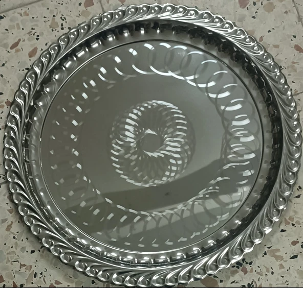 Çelik Sini Tepsi Yer Sofrası 47CM - 2