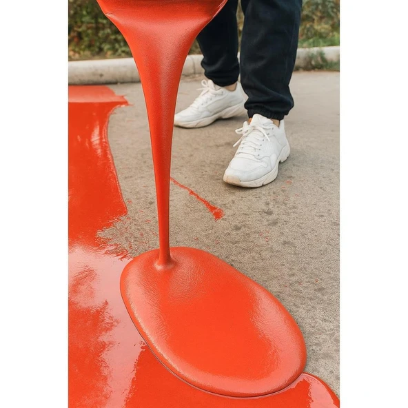 İsonem Çimento Esaslı Kendiliğinden Yayılan Renkli JeLBeton 20 Kg Kırmızı - Resim 5