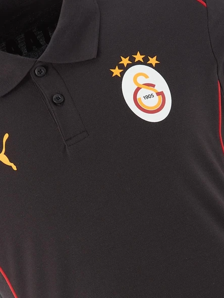 Galatasaray Orijinal Lisanslı Polo Yaka Siyah Antrenman T-Shirt Gs Aslan Baskılı Hediyelik Ahşap Kutulu - 3