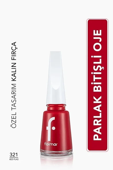 Flormar Klasik Parlak Bitişli Yüksek Pigmentli Oje - Nail Enamel- 321 Red Flag New ürün görseli