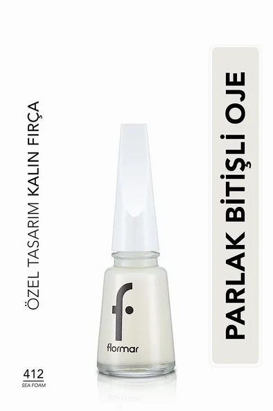 Flormar Parlak Oje (TRANSPARAN) - Nail Enamel - 412 Sea Foam ürün görseli