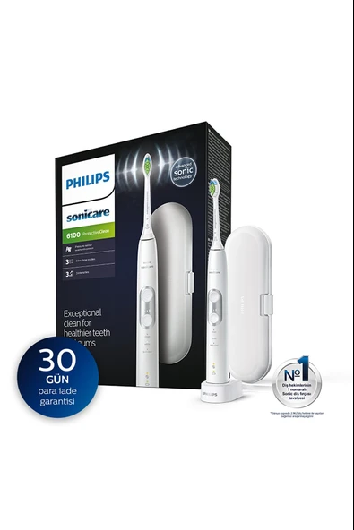 Philips Sonicare HX6877/28 Protective Clean 6100 Şarj Edilebilir Beyaz Diş Fırçası ürün görseli