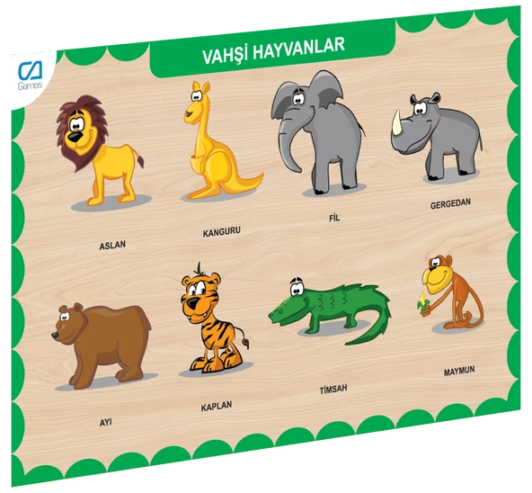 CAAHS-3213 CA GAMES AHŞAP VAHŞİ HAYVANLAR BUL-TAK ürün görseli