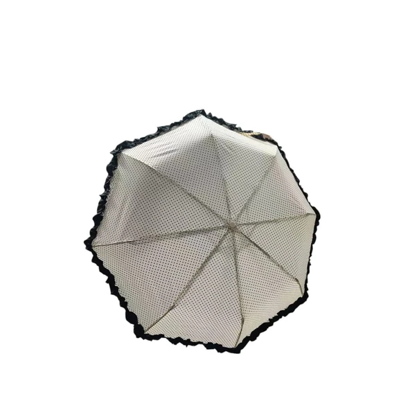 TK-3665 Katlanır Otomatik Şemsiye 8 Telli Desenli Fırfırlı - Resim 2