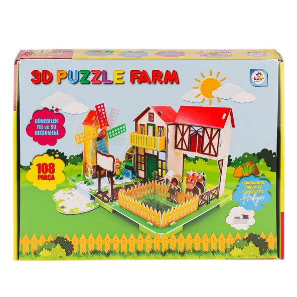 LC0115 3D Boyutlu Çiftlik Puzzle -Laçokids ürün görseli