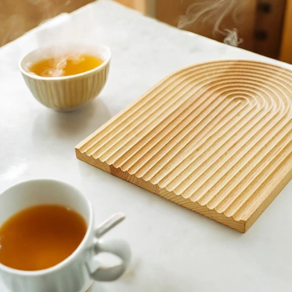 Moxo Creative Ahşap Gökkuşağı Dekoratif Sunumluk/Tepsi