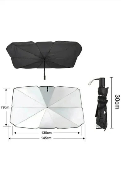 Tüm Araçlar İçin Araba Ön Cam Güneşlik Katlanabilir Şemsiye Güneşlik 2. KALİTE 79x140 cm - Resim 5