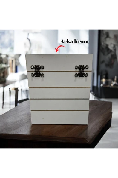 Beyaz Ahşap Bahşiş Kutusu, Kilitli Tipbox, Sandık Tipi Dilek, Öneri Veya Şikayet Kutusu, Kumbara - Resim 2
