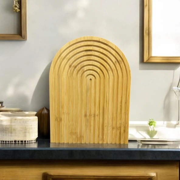 Moxo Creative Ahşap Gökkuşağı Dekoratif Sunumluk/Tepsi - 2