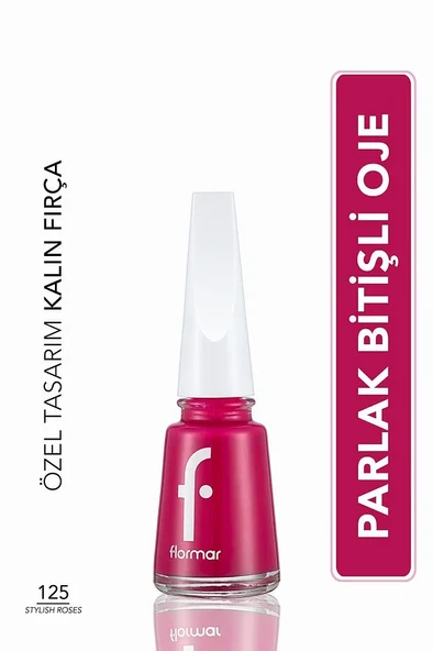 Flormar Klasik Parlak Bitişli Yüksek Pigmentli Oje - Nail Enamel-125 Stylısh Roses New ürün görseli