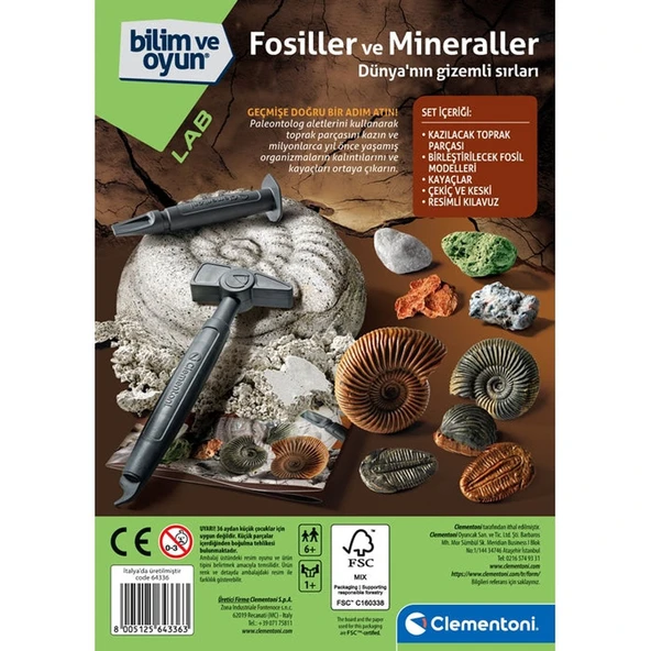 64336 Bilim ve Oyun - Fosiller ve Mineraller Kazı Seti - Resim 4