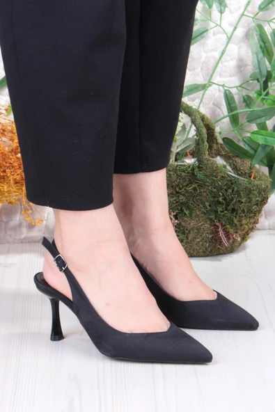 Fort 129-1300 Fls Saten Önü Kapalı Arkası Açık Topuklu Kadın Ayakkabı - Resim 10