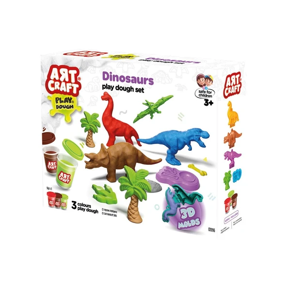 03996 Art Craft Dinozorlar Hamur Set 168 Gr -Fentoys - Resim 2