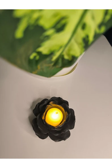 Gül Tasarımlı Tealight Mumluk - Resim 2