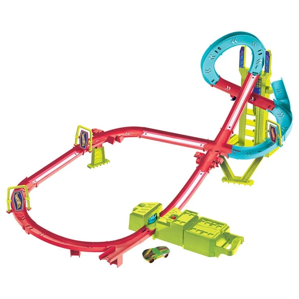 HPC07 Hot Wheels Neon Yarışlar Çoklu Yarış Heyecanı Pist Seti - Resim 2
