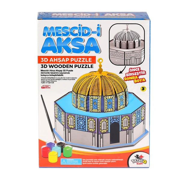 8209 Mescid-i Ahka 3D Ahşap Puzzle ve Boyama -Totteriq - Resim 2