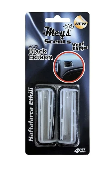 Meys Araç İçi Klima Kokusu Klipsli 4'lü Black Edition Vip - Resim 2