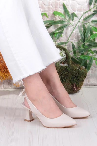 Fort 32810 Bilener Arkası Açık Arka Fiyonk Detaylı Alçak Topuk Kadın Ayakkabı - Resim 8