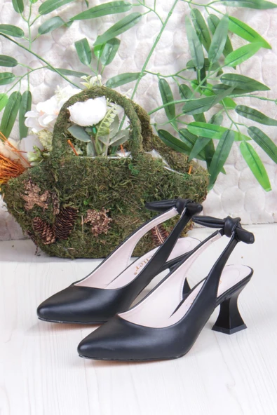 Fort 32810 Bilener Arkası Açık Arka Fiyonk Detaylı Alçak Topuk Kadın Ayakkabı - Resim 6