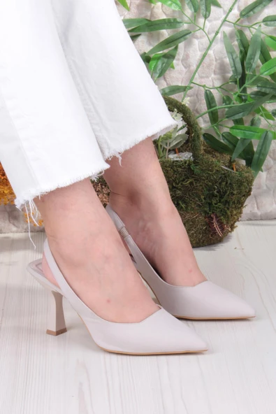 Fort 35809 Ceyn Saten Önü Kapalı Arkası Açık Topuklu Kadın Ayakkabı - Resim 8