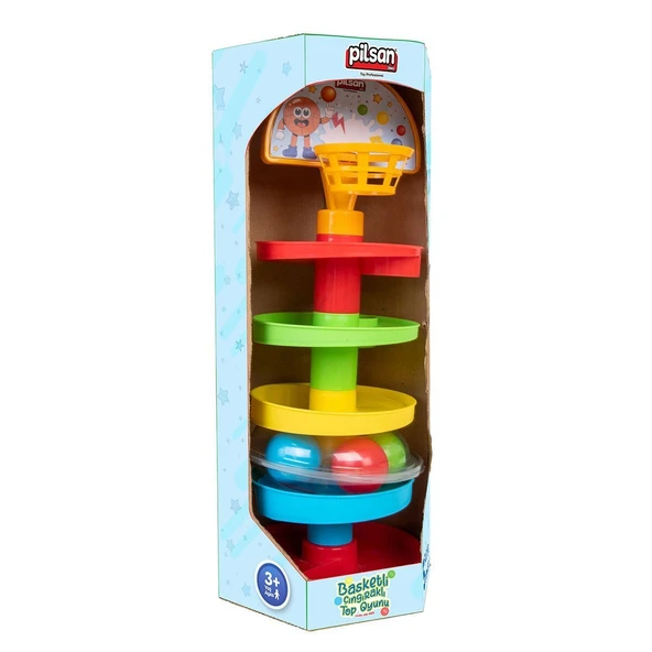 03 653 Basketli Çıngıraklı Top Oyunu -Pilsan Oyuncak ürün görseli